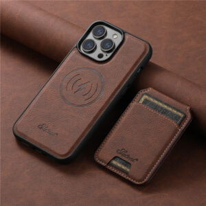 EUCAGR Fashion Wallet Phone Case Card Holder Leather Magsafe Magnetic Pocket Cover Case For iPhone 12 13 14 15 Pro Max Plus