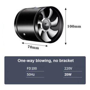 4”6”8” Pipe Exhaust Fan Air Ventilator Metal Pipe Ventilation Exhaust Fan Mini Extractor Bathroom Toilet Wall Fan Duct Fan