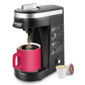 CHULUX Single Serve Coffee Maker for K Capsule and Ground Coffee, Single Cup Coffee Machine