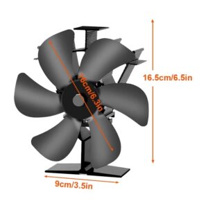 6-Blade Heat Powered Stove Fan for Wood Log Burner Fireplace Quiet Environmental Fan Heater Tool Efficient Heat Distribution