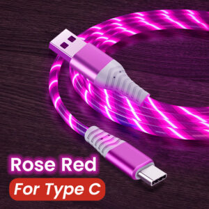 NNBILI 3 IN 1 Glowing LED Light party Phone Charger Luminous USB Type C Cable For Xiaomi iPhone 14 Samsung S24 Phone Accessories