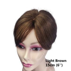 Clip In Natural Human Hair Bangs Fringe Hair Pieces Middle Part Brazilian Extension Topper For Women Hair Loss 10inch Non-Remy