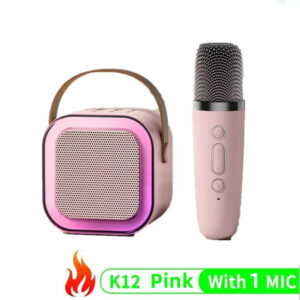 K12 Bluetooth Karaoke Machine Portable 5.3 PA Speaker System with 1-2 Wireless Microphones Home Family Singing Children’s Gifts