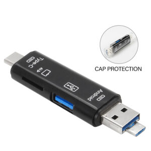 5-in-1 Multifunction Card Reader External Storage Black Stretch for Memory Stick TYPE-C USB 3.0 Mini Memory Card Card Reader