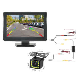 Car Rear View Camera Wide Degree 4.3 inch TFT LCD Display Monitor Waterproof Night Vision Reversing Backup 2In1 Parking Revere