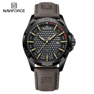 NAVIFORCE Men Casual Sport Military Quartz Calendar Wrist Watch for Man Business Leather Waterproof Male Clock Relogio Masculino