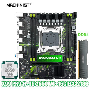 MACHINIST X99 PR9-H Motherboard Set Kit With Intel LGA2011-3 Xeon E5 2650 V4 CPU + DDR4 1*16GB 2133MHz RAM Memory NVME M.2 SATA