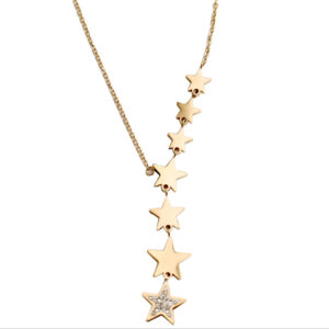 XIYANIKE 316L Stainless Steel Stars Zircon Necklaces Charms Chain Choker Necklaces 2021 New For Women Fashion Jewelry Collier