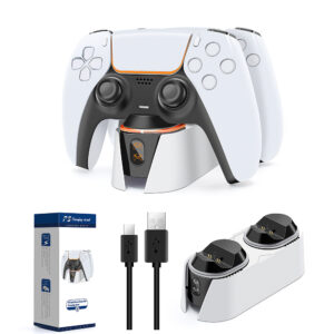 Dual Fast Charger for Playstation 5 Controller Charger Station Charging Cradle Dock Station With LED Indicator for PS5 Gamepads