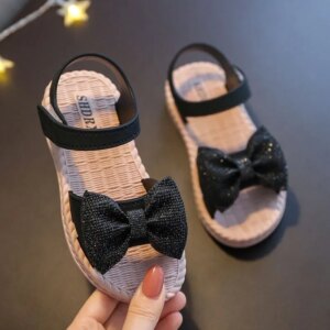 sandalias 2023 Summer’s Princess Child Sandals Bow Tie Girls’ Shoes Fashion Casual Non Slip Kids Shoes Beach Shoes zapatos ni├▒a