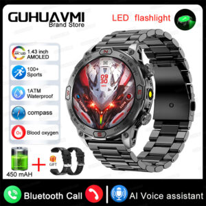 2024 For Xiaomi Outdoors Military Smart Watch Men Compass GPS Track Altimeter 1.43 ” AMOLED Bluetooth Call Fitness Smart Watches