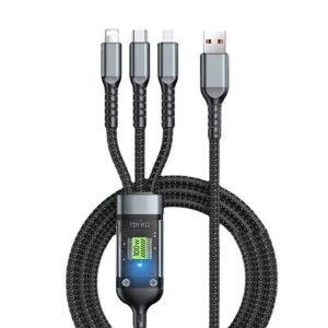3-in-1 100W Fast Charging USB To Type-C Micro Fast Charger Cable For iPhone 15 Samsung Xiaomi Huawei iPhone 14 13 12