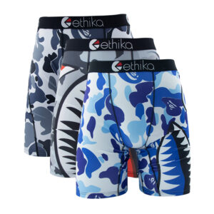 3Pcs Sexy Men Underwear Boxers Fashion Print Man Underpants Summer Breathable Men’s Panties Lingeries Plus Size Men Boxer Trunks