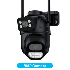 Outdoor 6K 12MP Wifi IP Camera with 8X Optical Zoom Three Lens Dual Screens Surveillance 4K 8MP Dual Video CCTV Security Camera