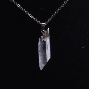 1PCS Irregular Shaped Natural Raw Stone White Clear Quartz Crystal Pendant Necklace Healing Energy Meditation Jewelry