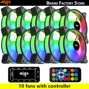 Aigo AR12 120mm pc computer Case Fan RGB Heatsink aura sync sata port 12cm Cooler argb Silent controller fan cooling ventilador