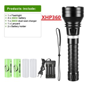 10000LM Powerful XHP360 Diving Flashlight IPX8 Underwater Lamp Professional Scuba Diving Torch 1000M High Power LED Flashlights