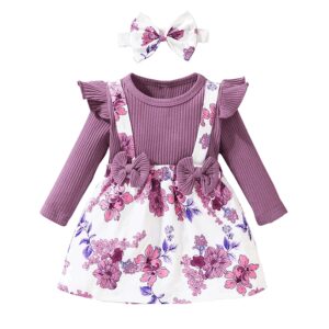 Dress For Kids 3 Months – 3 Years old Birthday Korean Style Long Sleeve Cute Floral Princess Formal Dresses Ootd For Baby Girl