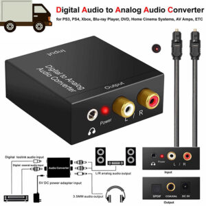 Digital to Analog Audio Converter Optical Fiber Coaxial Signal to Analog DAC Spdif Stereo 3.5MM Jack 2*RCA Amplifier Decoder Fengshi