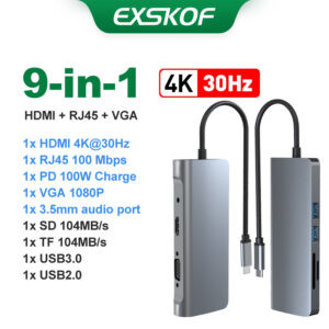 USB C HUB 4K HDMI Adapter USB C to RJ45 USB 3.0 PD 100W Dock For MacBook Pro Air M2 M1 USB-C Type C 3.1 Splitter USB C HUB
