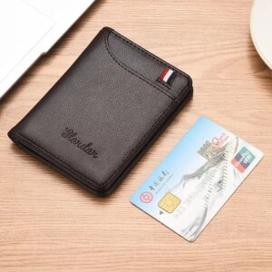 Men’s Wallet Vertical Multi Card Small Wallet Driver’s License Youth Mini Student Change Bag Card Bag