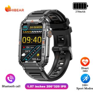 For Huawei Xiaomi GPS Sports Smart Watch Men’s 1.57 inch Heart Rate Bluetooth Call Watch Military Outdoor Fitness Tracker Watch