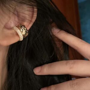 Fashion Zircon Double-layer Ear Cuff No Piercing Earring 2023 Trendy Punk Unique Metal Geometric Ear Clip for Women Jewelry