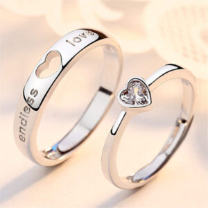 New Simple Couple Rings Silver Color Sun Moon Adjustable Open Ring For Women Men Wedding Fashion Jewelry Gifts
