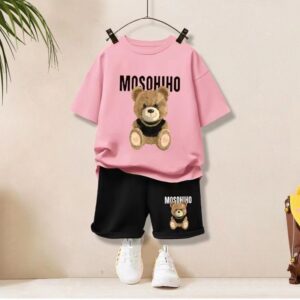 Summer Baby Clothes Set Children Boy Cartoon Bear Printed T-shirts and Shorts 2pcs Suit Kid Casual Top Bottom Outfits Tracksuits