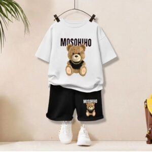 Summer Baby Clothes Set Children Boy Cartoon Bear Printed T-shirts and Shorts 2pcs Suit Kid Casual Top Bottom Outfits Tracksuits