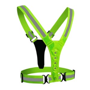 LED Running Vest Rechargeable/Battery Reflective Security Vest Adjustable Night Running Riding Clothing High Visibility Band