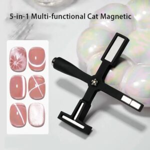 5 IN 1 Multi-function Cat Eye Magnetic Stick Nail Magnet Board For Nail Gel Polish Line Strip Effect Nail Art Decal Tools
