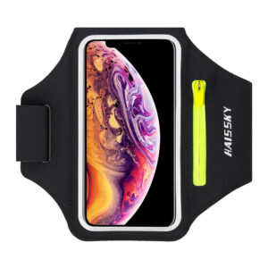 HAISSKY Original Zipper Bag Running Sport Armbands For iPhone 16 15 14 13 12 Pro Max Workout Arm Band Phone Pouch For Xiaomi 14