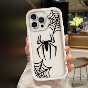 Art Comic Spiderman Logo For Apple iPhone 15 14 13 12 11 Mini XS XR X 8 7 Pro Max Plus Soft Eye Ladder Phone Case