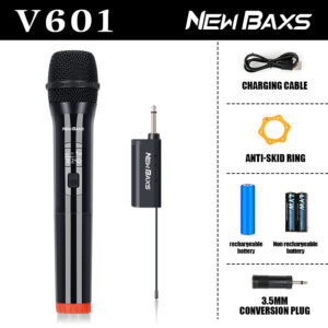 Wireless Microphone Dynamic Handheld Microphones Karaoke Microphone Mic with Rechargeable Receiver for Wedding Party Church Club