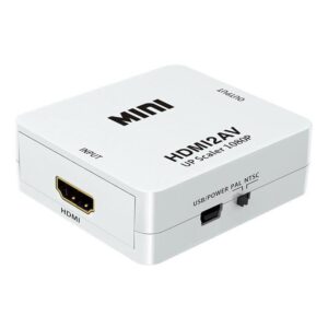 HDTV To AV RCA Adapter HD Converter MINI Box RCA AV CVSB LR Video Composite AV Scaler Converter For PC HDTV Projector