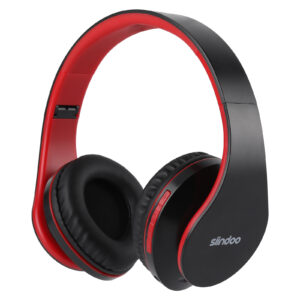 Siindoo JH-812 Red Bluetooth Headphone Foldable Stereo Music Earphones FM and Support SD Card with Mic for Mobile Samsung PC TV