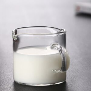 80ml Espresso Measuring Cup With Handle Double Spouts Clear Coffee Shot Glass Heat Resistant Retro Milk Jug Coffee Accessories