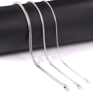 1MM/2MM/3MM Round Snake Chain Necklace For Women Men Gold Color Stainless Steel Herringbone Choker Fashion Jewelry Gift