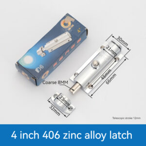 1/2PCS 4 inch Aluminum Alloy Silver Window Gate Security Pull Ring Spring Bounce Door Bolt Automatic Latch Lock Door Window