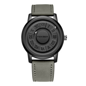 FOXBOX Man Watch LIGE Brand Creative Stainless Steel Band Scrolling Beads Quartz Watches for Men Magnetic Force Waterproof Clock