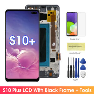 Screen for Samsung Galaxy S10 Plus S10+ G975 G975F Lcd Display Digital Touch Screen with Frame for Samsung Galaxy S10 Assembly