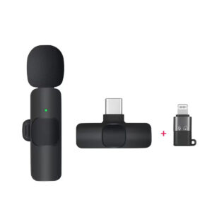 Wireless Lavalier Microphone Portable Audio Video Recording Mic for iPhone Android Long battery Live Tiktok Broadcast Gaming