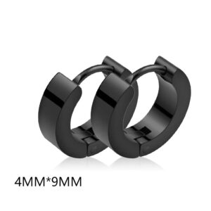 2pcs Punk Stainless Steel Stud Earrings for Men Women, Gothic Cross Round Street Pop Hip Hop Ear Stud Piercing Jewelry