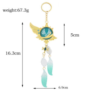 Game Genshin Impact 1:1 Eye Of Original God Venti Keychain Cosplay Anime Luminous Key Rings Backpacks Accessories Gifts