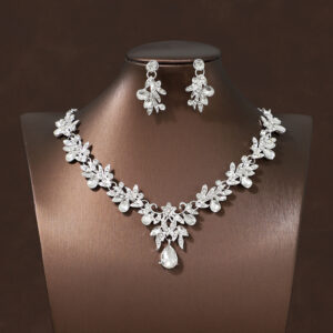 Itacazzo Bride Wedding Personalized Necklace Earring Set Exquisite and Elegant for Ladies Suitable for Party Festivals
