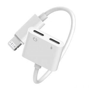 Byscoon 2 IN 1 earphones Jack Charger Adapter AUX Cable For iPhone 14 13 12 11 Pro XS Max XR 8 Puls Lighting To 3.5MM Connector