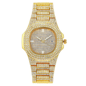 Commercial Quartz Large Dial Golden Silvery Rose Golden Black Diamond Clock Fashion Flash