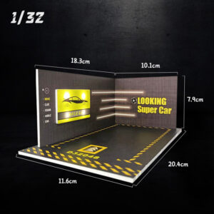 Diorama 1/32 Car Garage Parking Lot Model LED Lighting PVC Garage DIY Scene DieCast Car Model For Children Christmas present