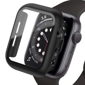 Glass+Matte Watch Cover for Apple Watch 9 8 7 6 Case 45 41 44 40mm 42mm 38mm Bumper+Screen Protector for Iwatch SE 5 4 3 2 cover